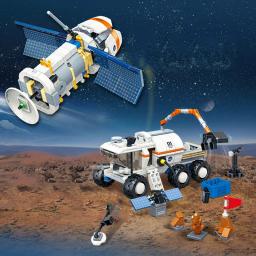 Blocos de construção de brinquedo, crianças, transportadora de satélite, lançamento de foguete, modelo de blocos de construção, veículo de astronauta - Image 3