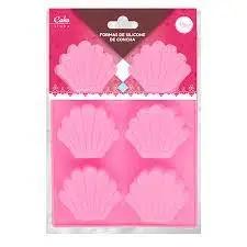 Forma de silicone decorativa em formato de conchas para cupcakes