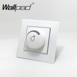 Regulador de intensidade de luz led 110-250v, 600w, painel de vidro cristal branco eu com controle de intensidade, 1 lâmpada led rotativa europeia, 600w com clipes garras - Image 1