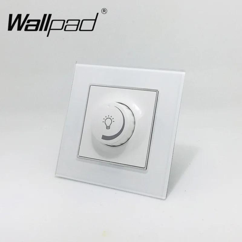 Regulador de intensidade de luz led 110-250v, 600w, painel de vidro cristal branco eu com controle de intensidade, 1 lâmpada led rotativa europeia, 600w com clipes garras - Image 1