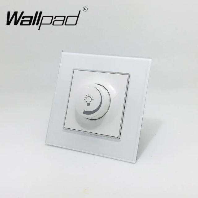 Regulador de Intensidade de Luz LED 110-250V 600W com Painel de Vidro Cristal Branco e Controle Remoto para Lâmpadas LED Rotativas Européias