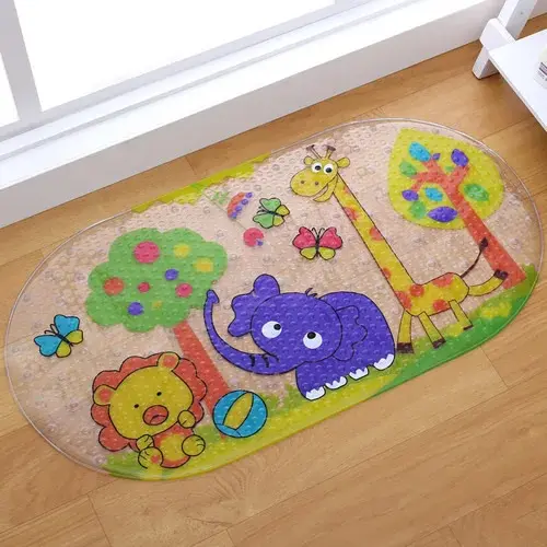 Cute Anti-Slip PVC Bathtub Mats com otário para crianças, Fish Animal Mats, Tapete de banheiro, Tapete de banho de chuveiro, Almofada de massagem macia, 20 cores, novo - Image 1
