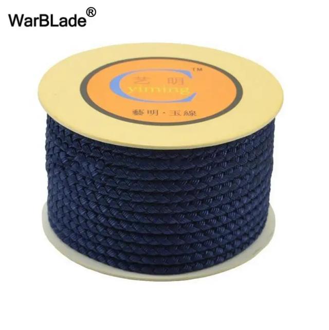 Fio de Algodão para Macramé e Nó Chinês - 18m, 4mm, Nylon com Contas, Corda Plástica Ideal para Pulseiras e Colares DIY
