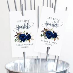 100 pces brilho/sparkler vara tags personalizado casamento fogos de artifício tags deixe o amor brilhar - Image 3