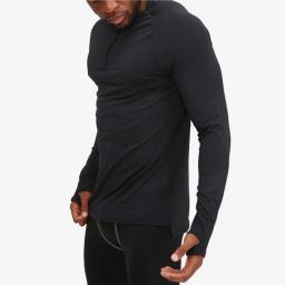 Camisas de compressão com furos masculinos, camada de base, mangas compridas, camiseta atlética de absorção de umidade, blusa de pesca ativa, zip 1/4 - Image 5