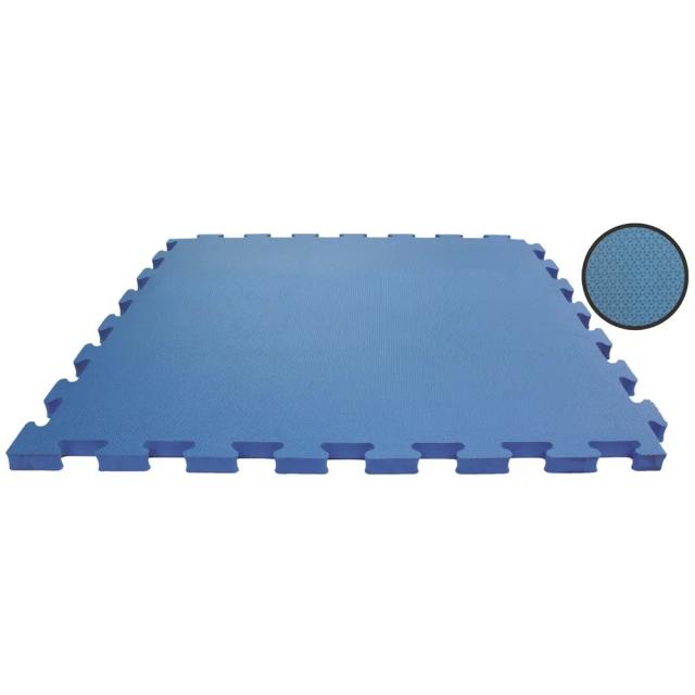 Tatame EVA Azul Emborrachado 50x50x1cm com 2 Bordas Inclusas