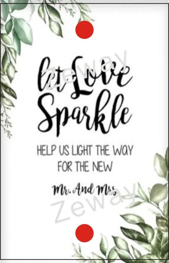 100 pces brilho/sparkler vara tags personalizado casamento fogos de artifício tags deixe o amor brilhar - Image 1