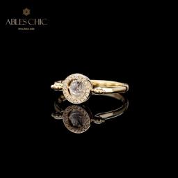 Ables Chic Bizantino Antiga Moeda de Prata Sólido Ouro 18K, Diamante 0.055ct Rubi 0.01ct Anéis Gregos Romanos, Autêntico - Image 4