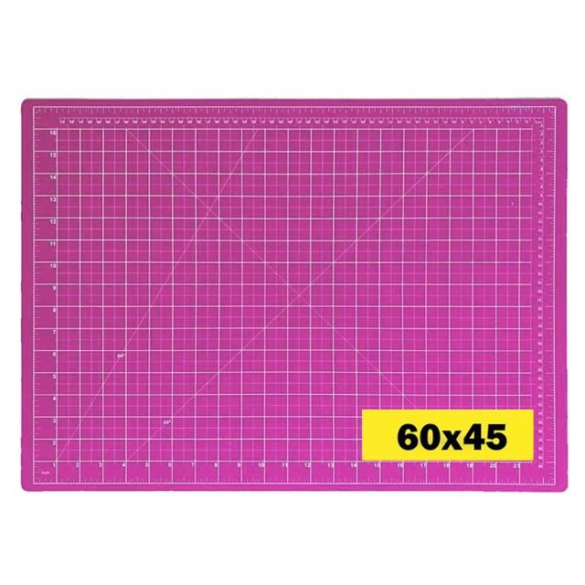 Base de Corte Dupla Face Rosa 60x45 para Patchwork e Scrapbook - Placa e Tapete de Corte para Artesanato e Costura