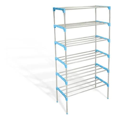 Sapateira Vertical de Inox Luxo com Capacidade para 18 Pares e 6 Prateleiras
