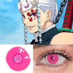 Bio-essência 1 par cosplay cor lentes de contato nezuko cosplay anime olho contatos rosa azul lentes lente de contato demônio slayer ume - Image 3