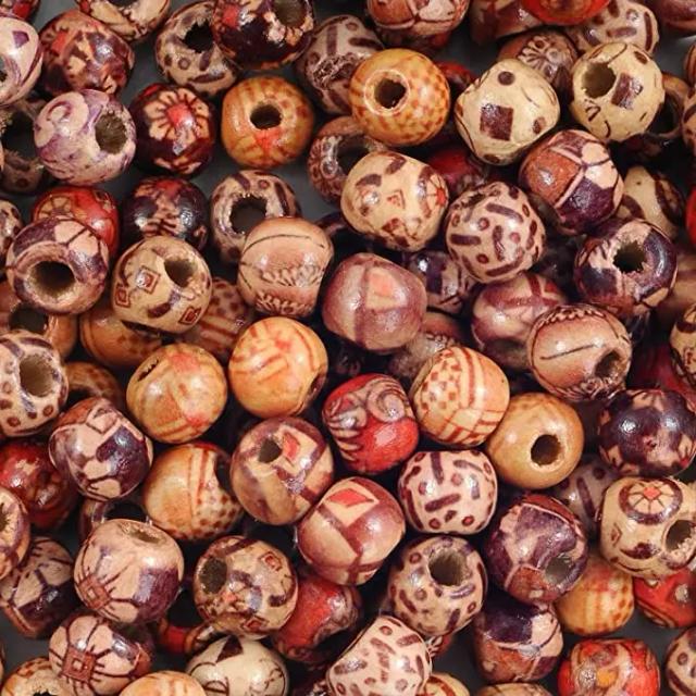 Contas de Madeira Coloridas com Grande Buraco - 100 Peças de 12mm para Jóias, Artesanato e DIY