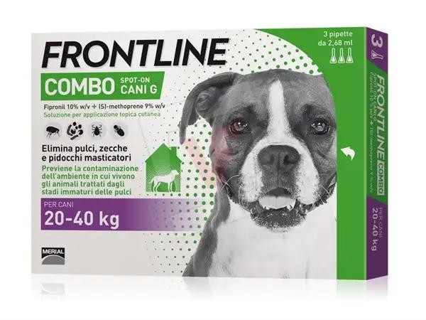 Combinação de pesticidas combinados para carrapatos, piolhos, pulgas adultas, ovos e larvas para cães 20 40 40 kg (cf. 3 pipetas), - Image 1