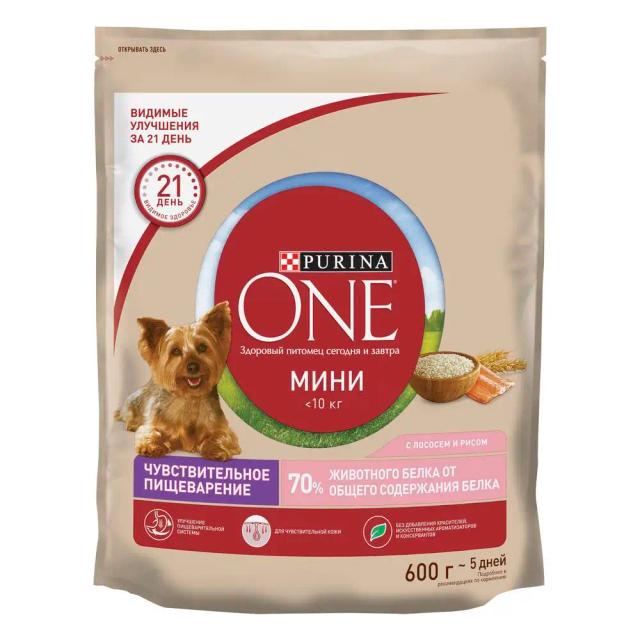 Ração Purina One Mini Sensível para Cães Pequenos com Salmão e Arroz - 4,8 kg