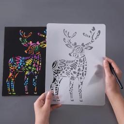 A4 Stencils para Pintura, Artesanato DIY, Série Animal, Scrapbook, Parede Grande de Madeira, Piso De Vidro Tecido, Art Template, Cartão de estampagem - Image 3