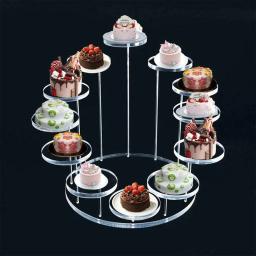 Acrílico cupcake expositor preto transparente festa de aniversário decorações de casamento para mesas sobremesa rack bolo suporte ferramentas - Image 1