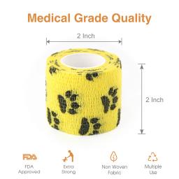 Atadura Coesiva Auto-adesiva para Animais de Estimação Veterinaria, Cães, Cavalos, Primeiros Socorros, Aves, Animais, Entorse, Inchaço, 12 rolos - Image 3