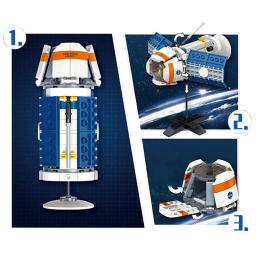 Blocos de construção de brinquedo, crianças, transportadora de satélite, lançamento de foguete, modelo de blocos de construção, veículo de astronauta - Image 5