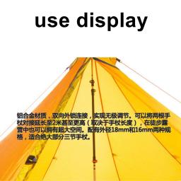 Ultraleve Trekking Polo de Conexão, Conector De Tenda De Pirâmide, Um Suporte De Tarp, Acessórios De Caminhadas De Acampamento, 3F Knot, 18mm, 16mm - Image 6