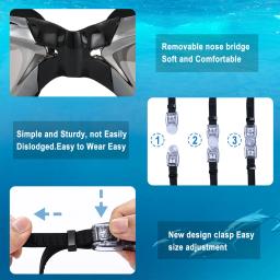 JSJM-óculos de natação de silicone ajustável para homens e mulheres, óculos de natação profissional anti-nevoeiro lente de proteção UV impermeável, adulto, novo - Image 5