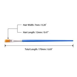 200 pincéis de tinta plana dos pces pequenos a granel da escova para o detalhe pintura artesanato watercolor precisão smudger cabelo caneta arte suprimentos ferramenta pincel - Image 3