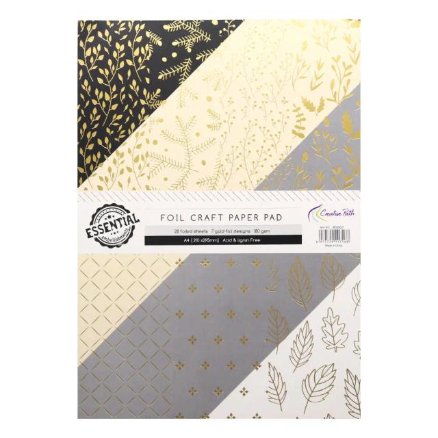 Papel Artesanal A4 Foil Design para Scrapbooking - 28 Folhas para Cartões DIY e Decorações Criativas