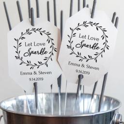 100 pces brilho/sparkler vara tags personalizado casamento fogos de artifício tags deixe o amor brilhar - Image 1