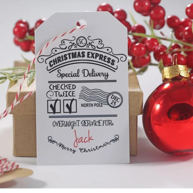 Etiquetas de Presente Personalizadas para Entrega do Papai Noel - Conjunto com 50 Etiquetas Divertidas ou Clássicas para Crianças neste Natal