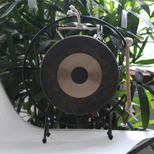 Conjunto de Gong de 8 Polegadas com Suporte em Madeira e Martelo Inclusos