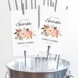 100 pces brilho/sparkler vara tags personalizado casamento fogos de artifício tags deixe o amor brilhar - Image 4