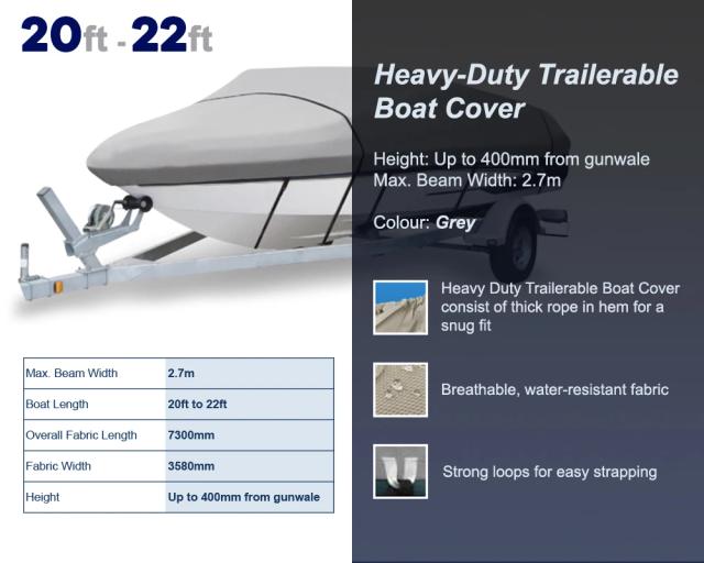 Capa de Barco Trilhável 12ft-22ft: À Prova d'Água, Proteção Solar UV e Durabilidade Peso Pesado