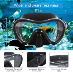 Máscara de mergulho antiembaçante para adultos, equipamento de natação com óculos de silicone profissional - Image 3