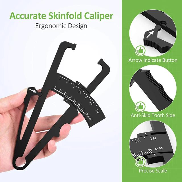 Caliper de Gordura Corporal Medidor de Precisão para Homens e Mulheres