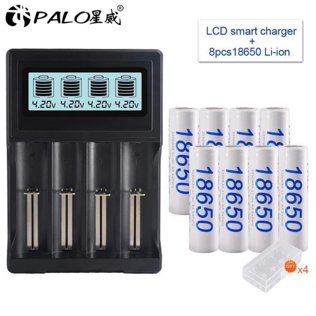PALO Bateria Recarregável 18650 3200mAh Lítio 3.7V