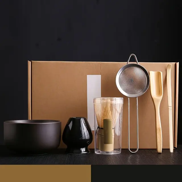 Tigela Matcha Estilo Japonês com Acessórios para Cerimônia Tradicional