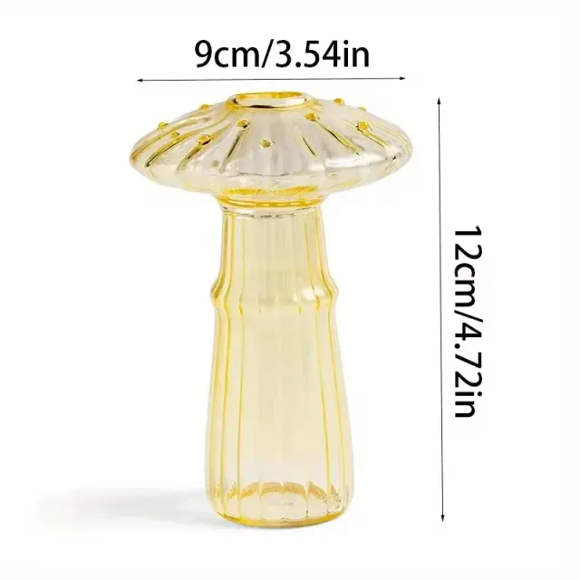 Vaso de Cogumelo Criativo de Vidro Transparente para Aromaterapia e Decoração de Mesa