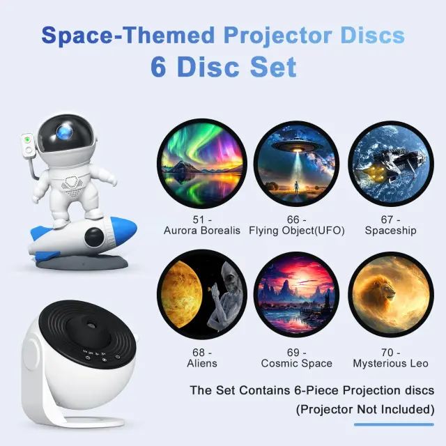 Discos de Cena Oceânica 4K Ultra HD 6 em 1 para Projetor de Céu Estrelado