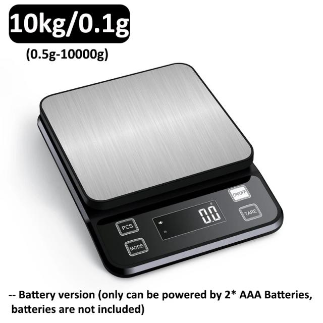 Balança Digital de Cozinha Aço Inoxidável 10kg 0.1g LCD Prova d'Água