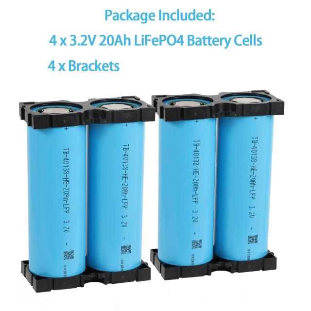 TOPBAND Célula de Bateria LiFePO4 3.2V 20Ah Fosfato de Ferro-Lítio 4 Peças
