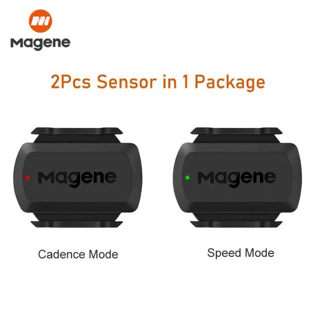 Magene Sensor de Cadência S3+ Velocímetro ANT+ Bluetooth Compatível com Garmin 2 Unidades