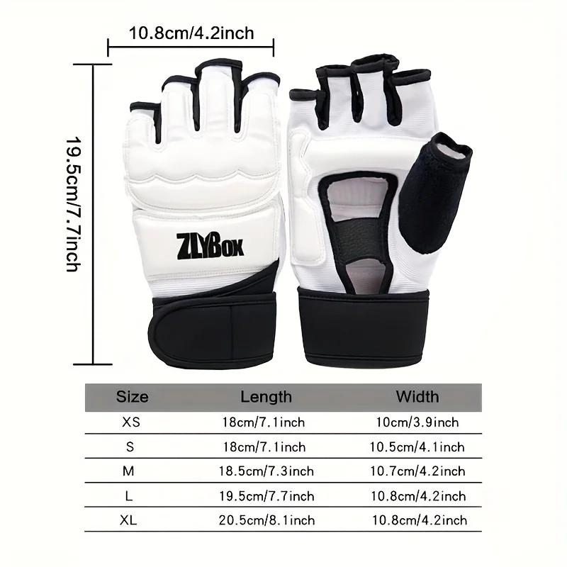 1 par de luvas de boxe pu mma, meio dedo, saco de areia, taekwondo, muay thai, equipamento profissional de treinamento de boxe - Image 1