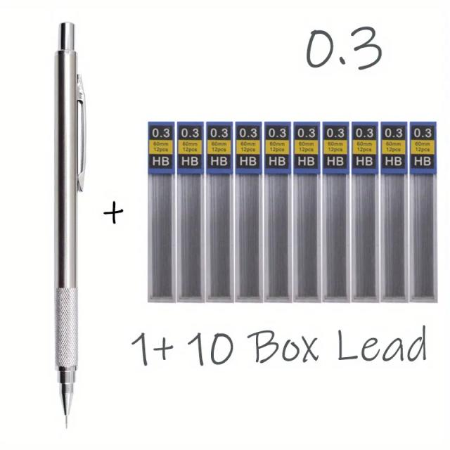 Lapiseira Metálica de Precisão 0.3-2.0mm - Conjunto Completo para Artistas e Designers