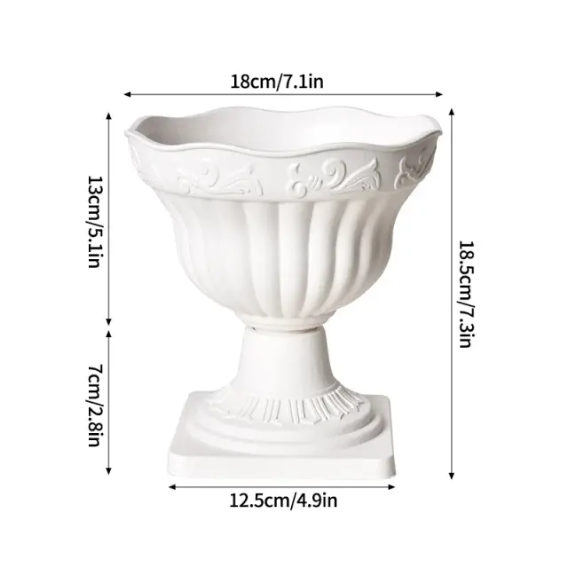 Vaso de Plástico Branco Minimalista para Arranjos Florais e Decoração de Mesa