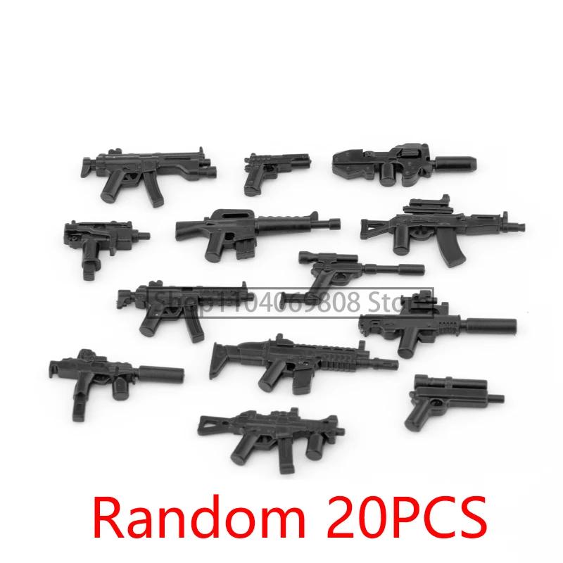 Blocos de Construção Militares MOC, Figuras de Soldados, Acessórios de Equipamento, Armas de Fogo, Armas a Laser, Rifles de Precisão, Brinquedos de Mini Blocos Aleatórios - Image 1