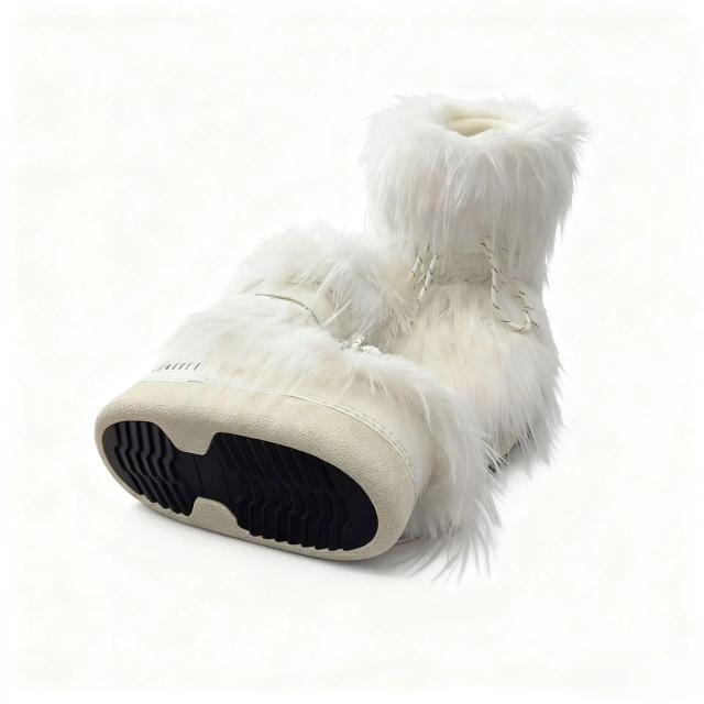 Botas de Neve Forradas de Lã Antiderrapante com Aumento Interno - Tamanho Pequeno