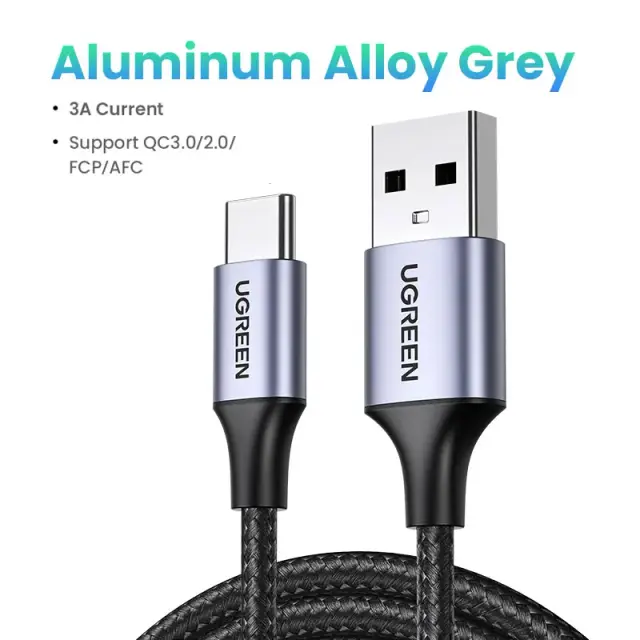 UGREEN Cabo USB C 3A para iPhone, Xiaomi, Samsung - Carregamento Rápido 18W e Dados USB2.0 - 0.25-3M