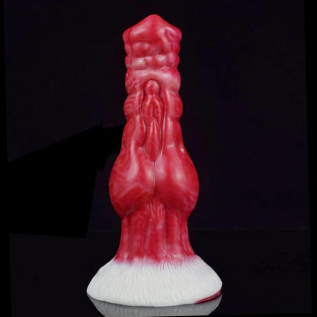 FAAK Silicone Knot Dog Penis with Sucker Fantasy Animal Dildos Small Sex Toys for Women Beginners Prostate Massage