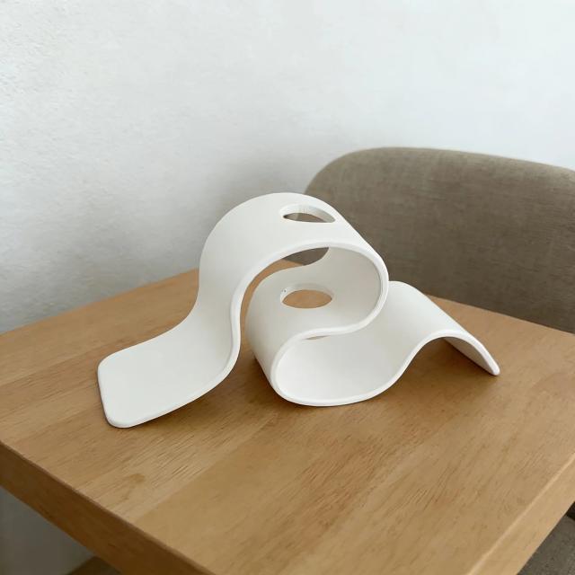 Vaso Curvo Impresso em 3D Forma de Fita Nórdico Decorativo para Mesa 1 Unidade