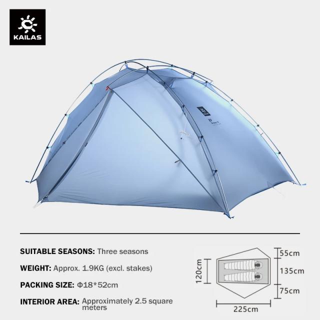 KAILAS STRATUS Barraca Ultraleve para 2 Pessoas Camada Dupla Impermeável e À Prova de Vento para Acampamento e Caminhadas KT2303102