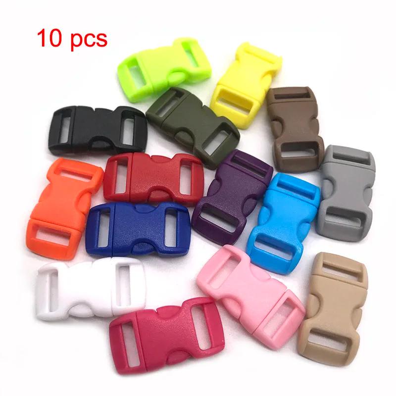 50 peças 10 peças 3/8 "10mm pulseira de fivela de liberação lateral de plástico paraquedas curvo 550 pulseira paracord acessórios diy - Image 1